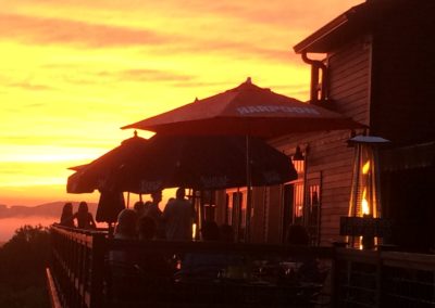 sunset over the Publyc House deck