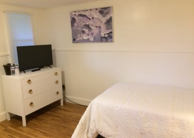 hotel room with tv