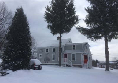 Farmhouse in snow